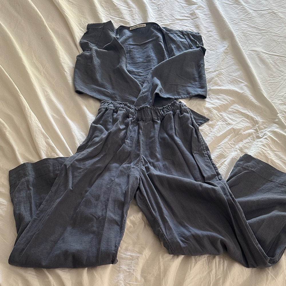 Abercrombie &Fitch Blue/Charcoal Jumpsuit 2 piece